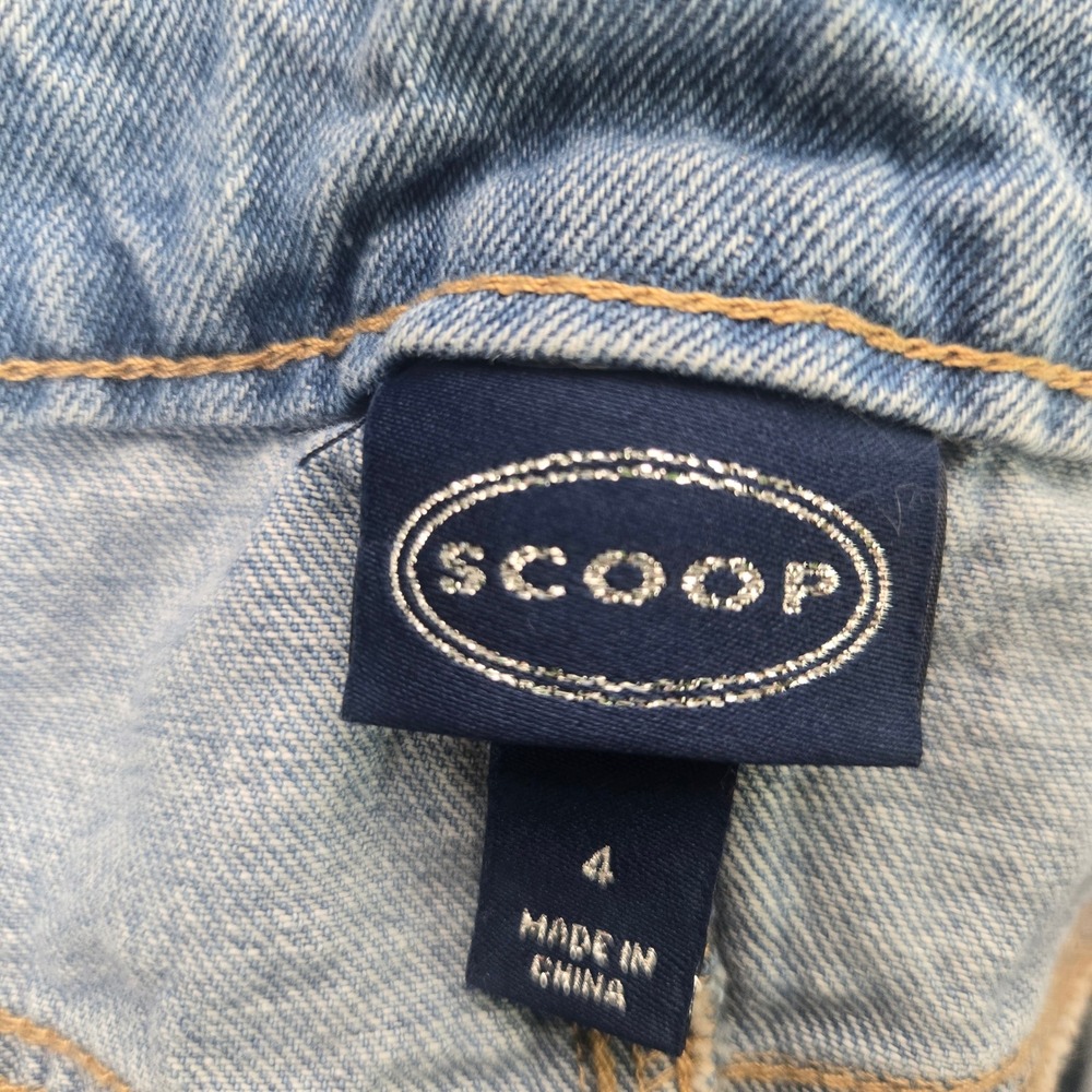 Scoop Denim Maxi Skirt Light Wash Front Slit Long Jean Skirt 4 Vintage Style - Picture 6 of 7